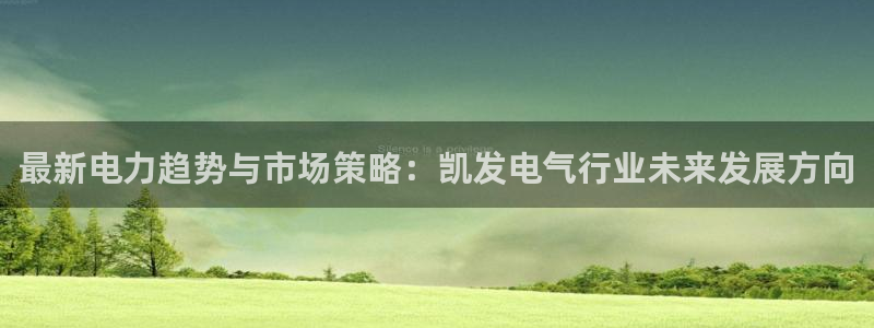 焦点娱乐登陆：最新电力趋势与市场策略：凯发电气行业未来发展方向