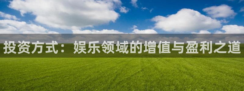 焦点娱乐账号注册入口：投资方式：娱乐领域的增值与盈利之道